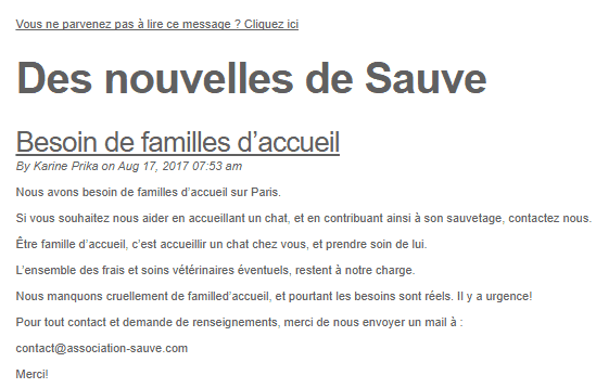 Mail de l'association de Sauve