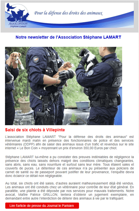 Mail de l'association Stéphane LAMART