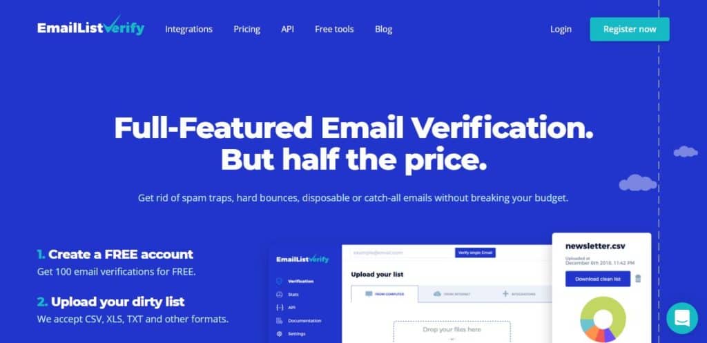 1.-Email-List-Verify : vérifier une liste email