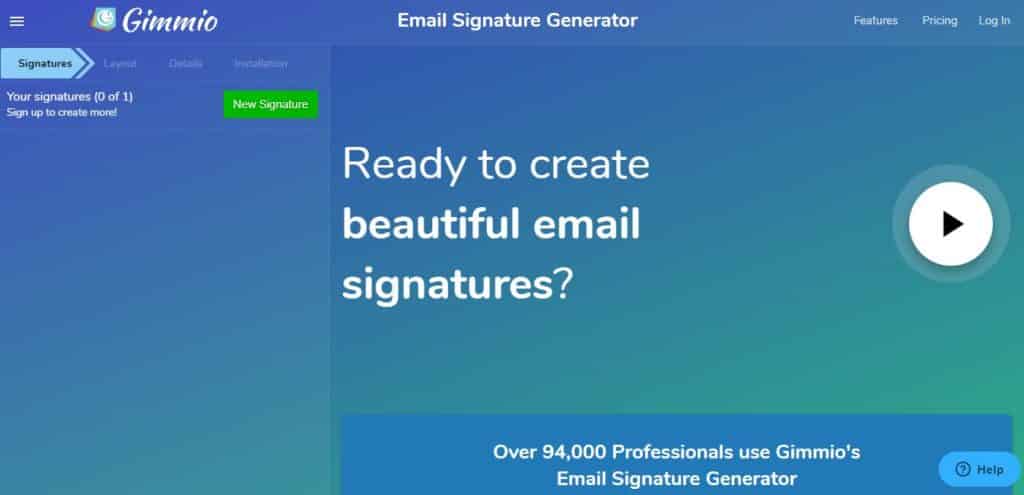 Gimmio Le meilleur des générateurs de signature mail gratuits avec images