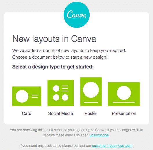 Exemple emailing Canva