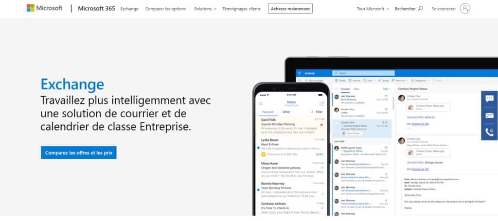 Microsoft Exchange L'hébergement email professionnel de Microsoft