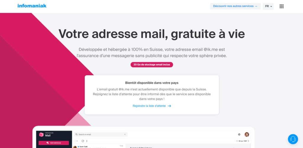 ik.me La meilleure alternative gratuite à Gmail