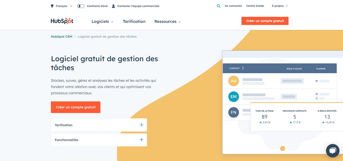 Hubspot gestion de tâches