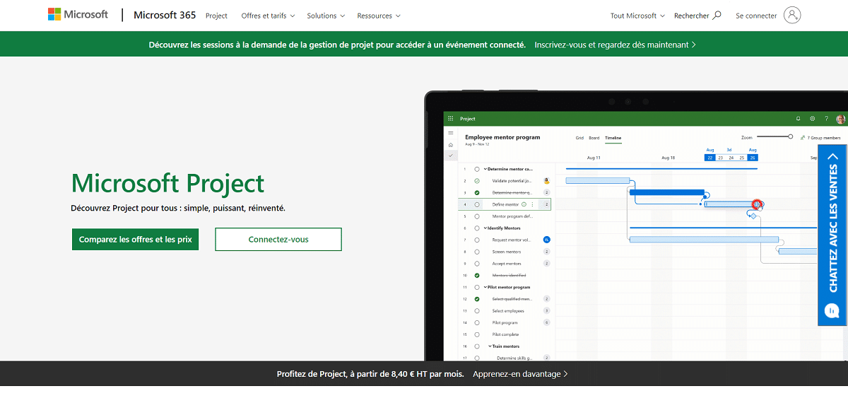 microsoft projects gestion de projet